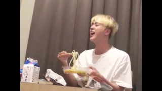 160624 Jin crying while eating