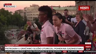 DOČEK KOŠARKAŠICA / Anderson: Živela Srbija!