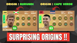 FOOTBALLERS WITH SURPRISING ORIGINS YOU DID'NT KNOW !! DLS 24 FT. RONALDO, MESSI, BELLINGHAM