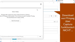 Lösung - für das FFmpeg Problem beim Screencasting mit Captura 8.0