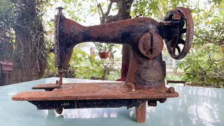 Restoration sewing machine made in Japan neck broken Rusty / Restore Sanyo brand old  suture