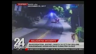 Naaksidenteng jeepney, nakita sa CCTV na walang sinusundang sasakyan bago sumalpok sa bus