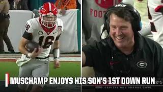 LOOK AT DAD! Will Muschamp celebrates his son’s big run for Georgia | ESPN College Football