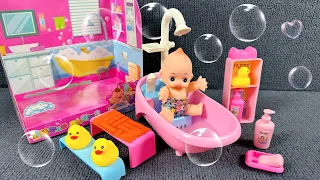 31 Minutes Satisfying with Unboxing Cute Pink Baby Bathtub Playset, Real Working Water｜ASMR