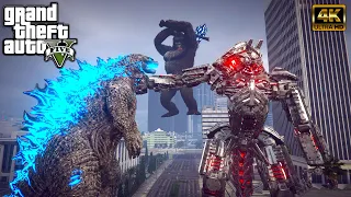 Kong ,Godzilla vs Mechagodzilla Final Battle Remake (GTA V Mods)