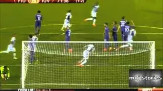 Fiorentina vs Juventus 0-1 Pirlo free kick Amaizing goal 20/3/2014