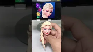 Frozen Elsa head made from polymer clay, sculpture timelapse 【Mina Clay Workshop】