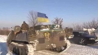 Блокпост Украинских военных в Зоне АТО 03 01 Донецк War in Ukraine