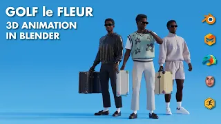 Creating GOLF le FLEUR 3D Animation (Using Blender, FaceGen, Daz3D, and Marvelous Designer)