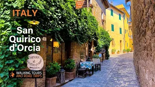 San Quirico d'Orcia 🇮🇹 Beautiful Italian Village Walking Tour 🌞 Val d'Orcia Tuscany Italy 🍷 4k