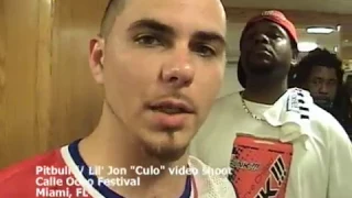 Pitbull & Lil Jon "Culo" video shoot at Calle Ocho In Miami 2004