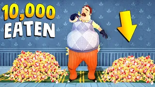 Making The Neighbor EAT 10,000 Milky Bananas!!! | Hello Neighbor Gameplay (Mods)