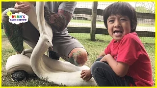 Kids family fun trip to the Farm! Pet Cute Animals with Ryan's Family Review