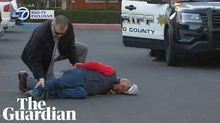 California: footage shows police detaining Half Moon Bay shooting suspect