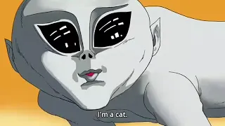Pop Team Epic alien clip with the meow meow cat
