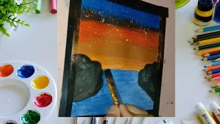 acrylic beautiful water Fall painting for beginners