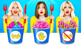 No Hands vs One Hand vs Two Hands Eating Challenge! Funny Food Situations by RATATA COOL