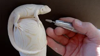 Carving a Fence Lizard and Rattlesnake Walking Stick