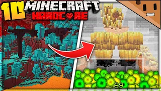 I Transformed the NETHER into a OP BLAZE SPAWNER FARM in Minecraft Hardcore... (#10)