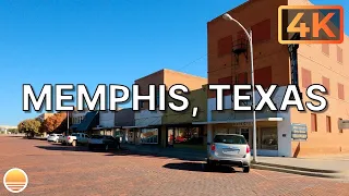 Memphis, Texas, USA in Hall County. An UltraHD 4K Real Time Driving Tour.