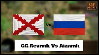 Age of Empires 3- Spain Vs Russia | Pro Match- GG Revnak Vs Aizamk | Definitive Edition