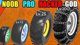 NOOB vs PRO vs HACKER vs GOD Wheel Smash Run