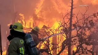 6 Structures Destroyed In Raging 2-Alarm Inferno | Lake Arrowhead