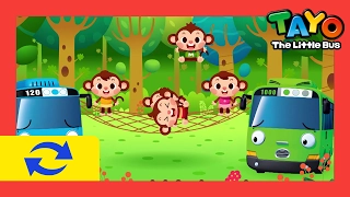 1 HOUR LOOP Five Little Monkeys l Nursery Rhymes l Tayo the Little Bus