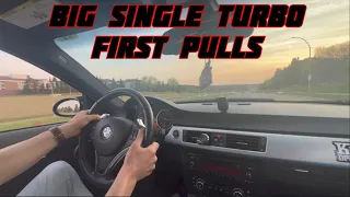 Insane Single Turbo BMW N54/335XI Build: First pulls & Turbo Sounds!