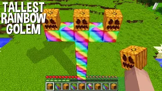 WHAT HAPPENS if SPAWN BIGGEST and TALLEST RAINBOW GOLEM in Minecraft ??? SUPER GOLEM !