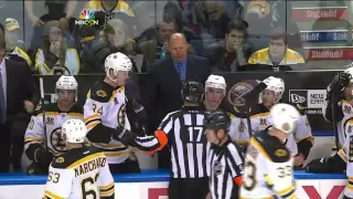 John Scott charging match penalty on Loui Eriksson Buffalo Sabres vs Boston Bruins 10/23/13 NHL