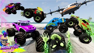 Monster Jam INSANE Racing, Freestyle and High Speed Jumps #38 | BeamNG Drive | Grave Digger