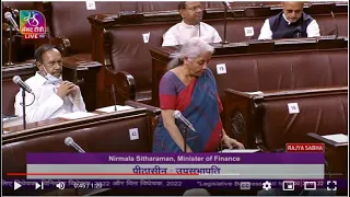 FM N Sitharaman moves the The Appropriation Bill, 2022 and The Finance Bill, 2022 in Rajya Sabha