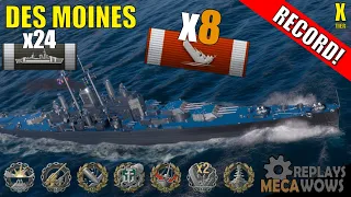 Des Moines 8 Kills & 338k Damage | World of Warships Gameplay