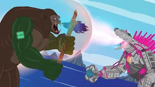 Coffin Dance/Baby Godzilla Control MechaGodzilla vs KONG | Godzilla Animation Cartoon