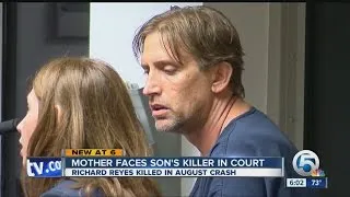Mother faces son's accused killer