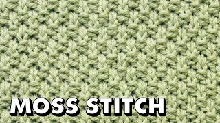 MOSS STITCH Pattern for Beginners (Best Beginner Knit Stitches)