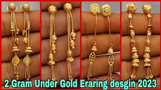 Gold earrings designs latest collection 2023  || Gold earrings design lightweight 2023