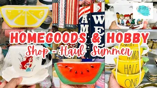 HOMEGOODS AND HOBBY LOBBY SHOP WITH ME SUMMER DECOR WITH HAUL