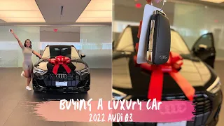 BUYING MY DREAM CAR! || 2022 AUDI Q3 || LUXURY CAR TOUR, DELIVERY DAY, FIRST DRIVE, & SPECS #audi