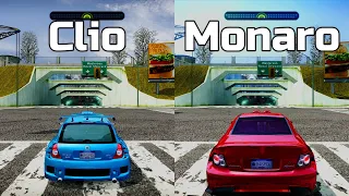 NFS Most Wanted: Renault Clio V6 vs Vauxhall Monaro VXR - Drag Race