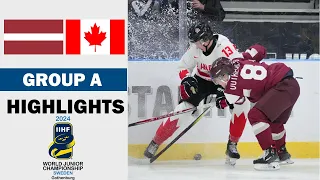 Canada vs. Latvia Full Highlights | Group A | 2024 IIHF World Junior (12/27/2023