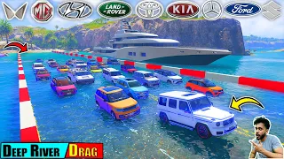 GTA 5 Indian Suv and Super Suv Cars Water River Off-Road Drag Race GTA 5