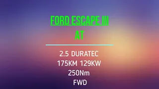 FORD ESCAPE III 2.5 DURATEC FWD Acceleration 0-100 Dragy