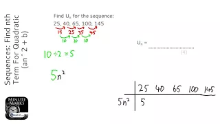 Sequences: Find nth Term For Quadratic (an^2 + b) (Grade 6) - OnMaths GCSE Maths Revision