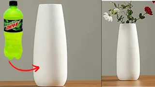 How To Make Plastic Bottle Flower Vase / Plaster of Paris flower Vase