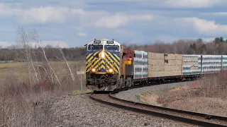 CN 2763 leads CPKC 121 West across Maine & Quebec 4/15/24