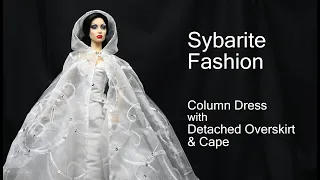 Sybarite Fashion Column Dress with Detached Overskirt & Cape