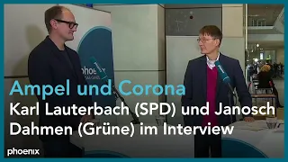 Neuer Bundestag: Karl Lauterbach (SPD) und Janosch Dahmen (Grüne) im Interview am 26.10.21