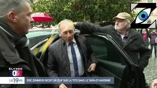 [Zap Télé] Eric Zemmour reçoit un oeuf sur la tête à son arrivée à Moissac ! (14/03/22)